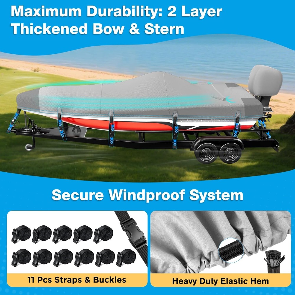 Boat Cover 20-22ft, 1200D Wate - огляд і ціна Fishing Boat Cover