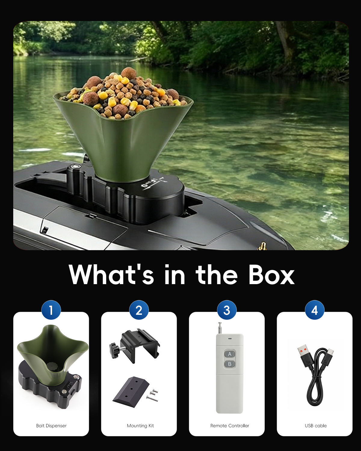 360° Rotating Bait Dispenser & - огляд і ціна Fishing Boat Anchor Winch