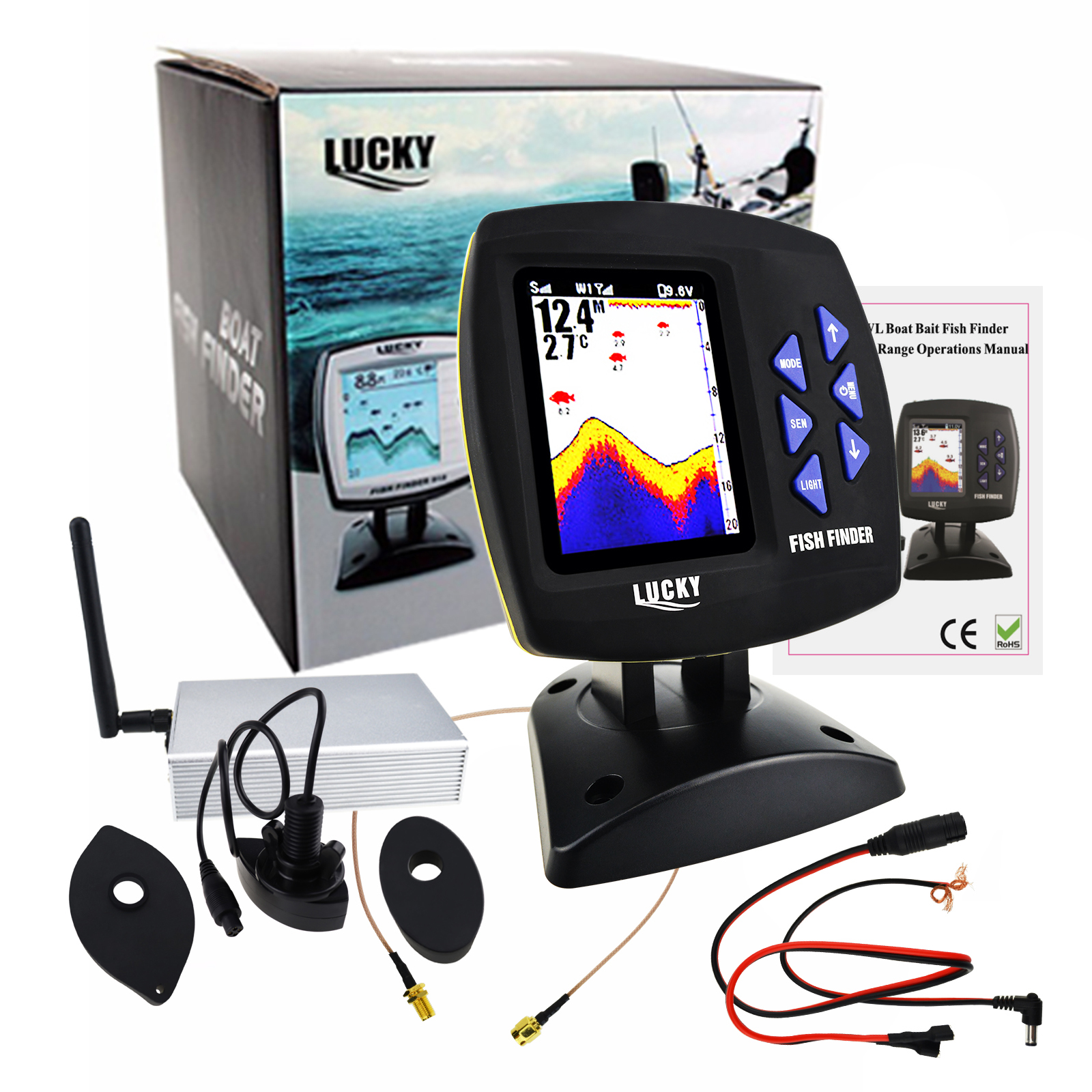 LUCKY Fishfinder 300m/ 980ft F - огляд і ціна Fishing Boat Depth Finder