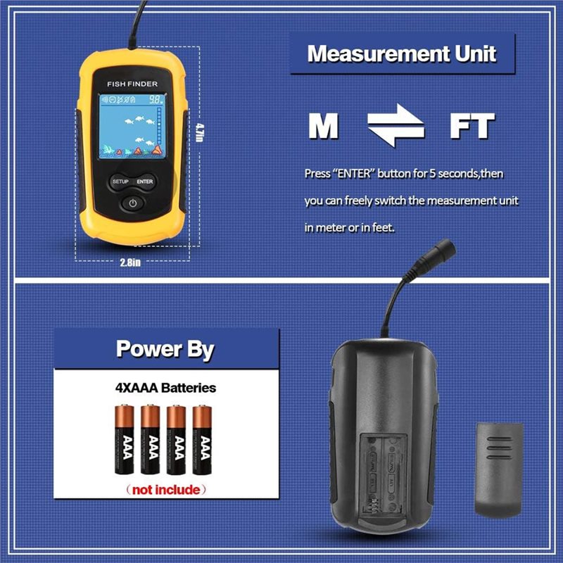 ABVL-Kayak Portable Fish Depth - огляд і ціна Fishing Boat Depth Finder