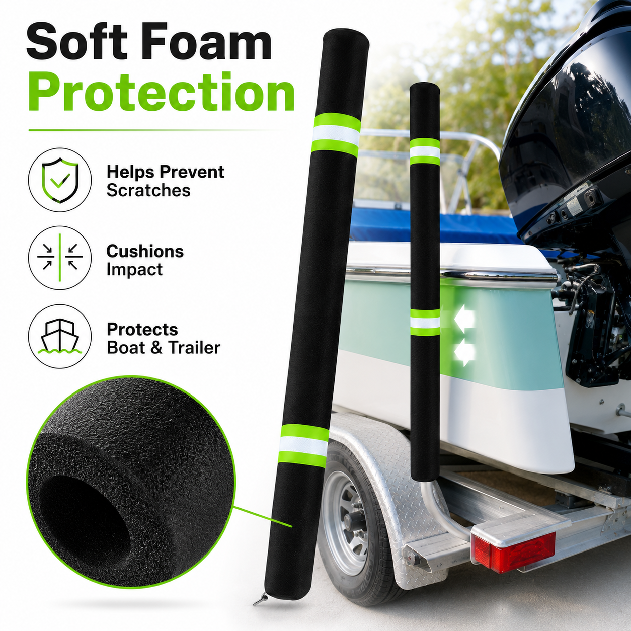 2Pcs Boat Trailer Guide Pole C - огляд і ціна Fishing Boat Cover